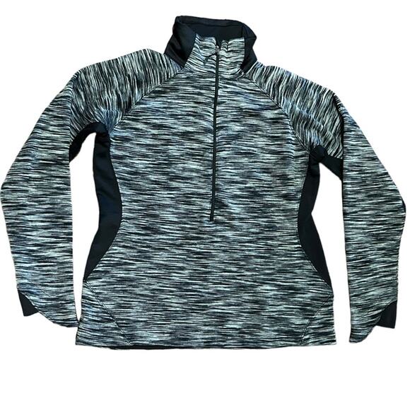 Columbia Women’s Size Large Black/ White Heathered Quarter Zip Pullover - Picture 1 of 8